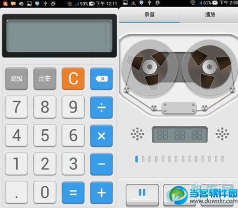 Thl W8青春版全新的计算器与录音机界面