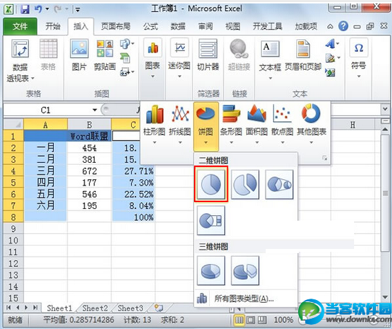 Excel教程 制作半圆饼状图的方法