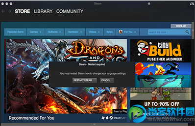 Mac版Steam更新后无法设置中文怎么办