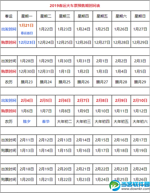 2019年春运起止时间是什么,2019年春运火车票预售时间表介绍