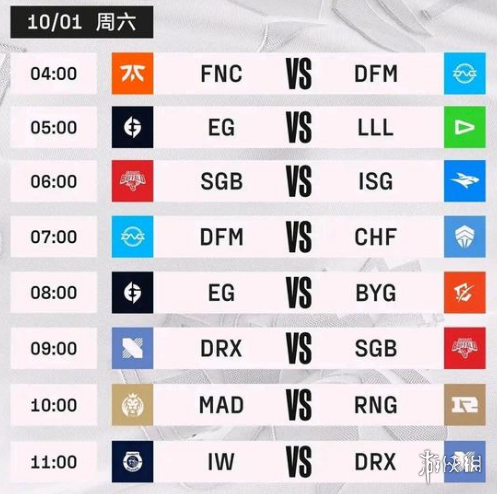 入围赛第二天赛程 2022lol全球总决赛10月1日赛程
