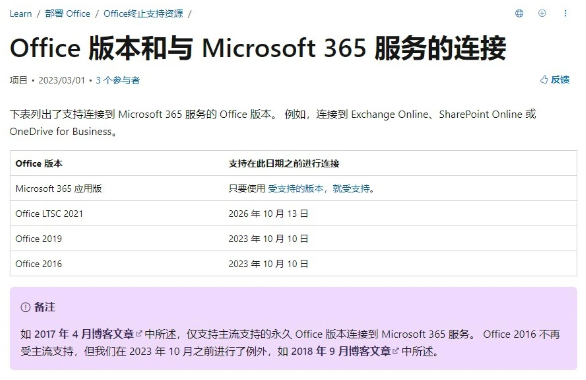 Office 2016/2019用户将面临连接不稳定等问题，微软建议尽早迁移