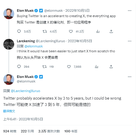 马斯克计划将Twitter打造成类似微信的超级应用程序